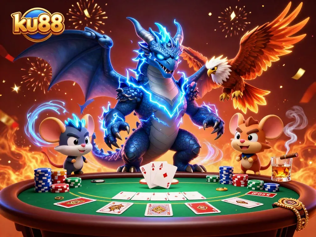 Play thrilling games at ku88 with dynamic characters and colorful casino elements.