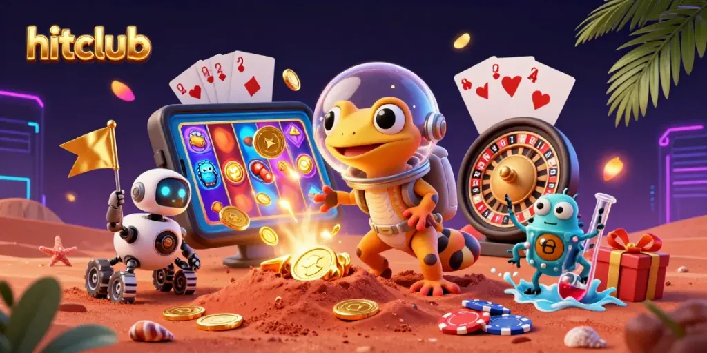 Engage with the hitclub gaming experience as a Martian gecko uncovers a golden casino adventure.