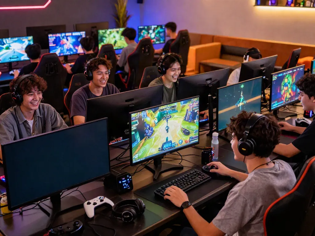 Engaging gaming community at kilat404 with diverse players enjoying multiplayer games.