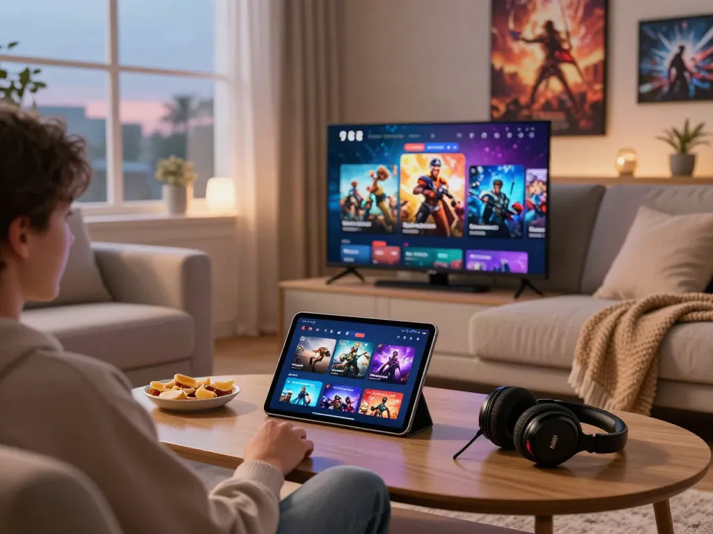 Discover garuda404 as a digital entertainment platform in a cozy living room.