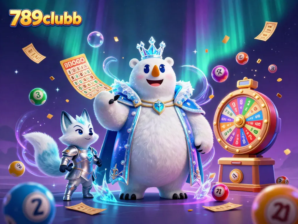 Experience the excitement of 789clubb with vibrant lottery elements and a magical casino scene.