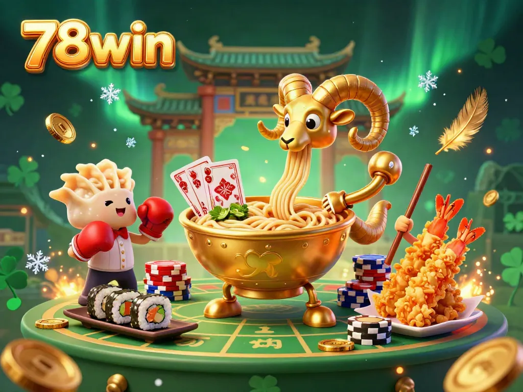 Engage with 78win's vibrant casino scene featuring colorful 3D characters and a dynamic atmosphere.