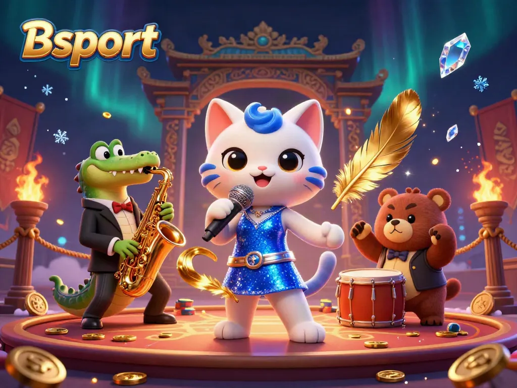 Bsport's captivating 3D scene showing lively characters showcasing casino fun with dynamic elements.