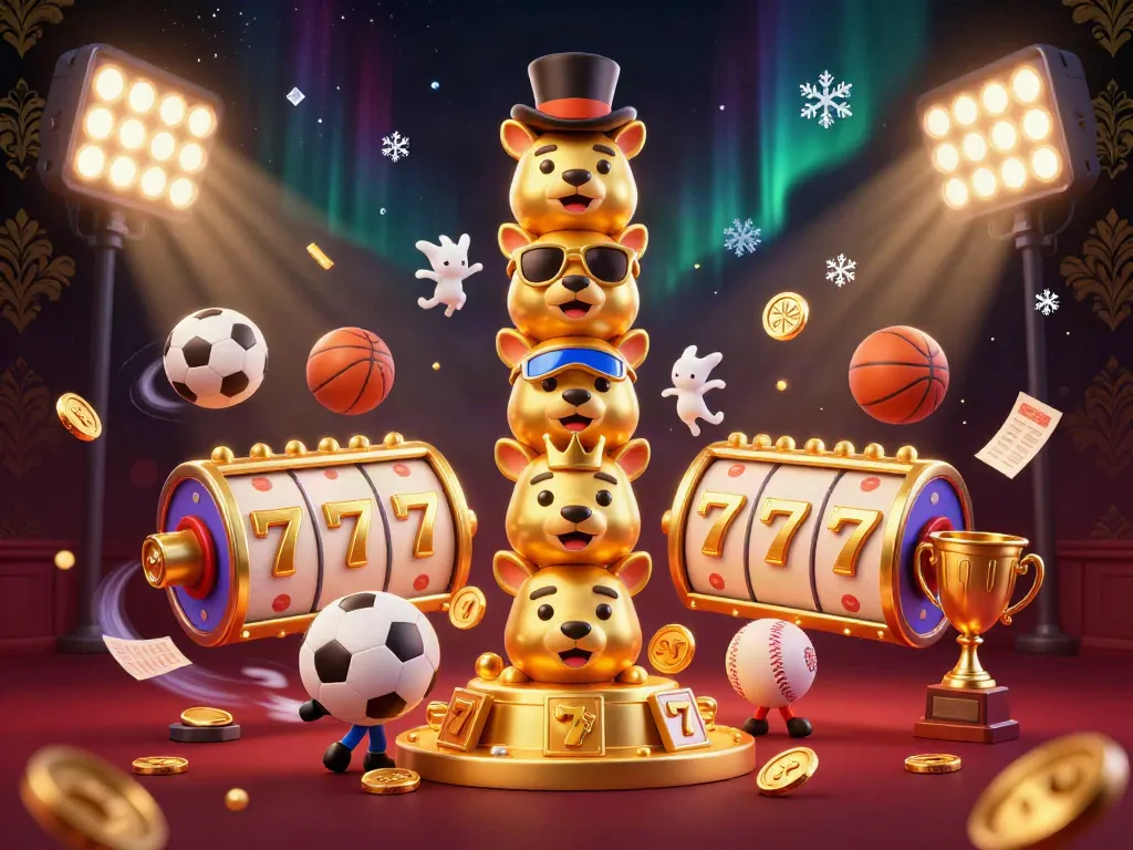 Engage with go88 by enjoying thrilling slot games and sports action in this vibrant 3D casino illustration.