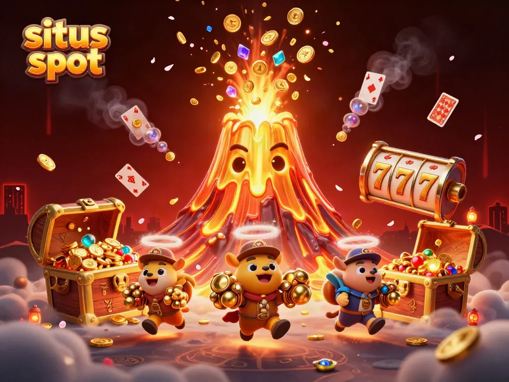 Engage with situs slot as a golden volcano erupts treasures in a lively casino adventure.