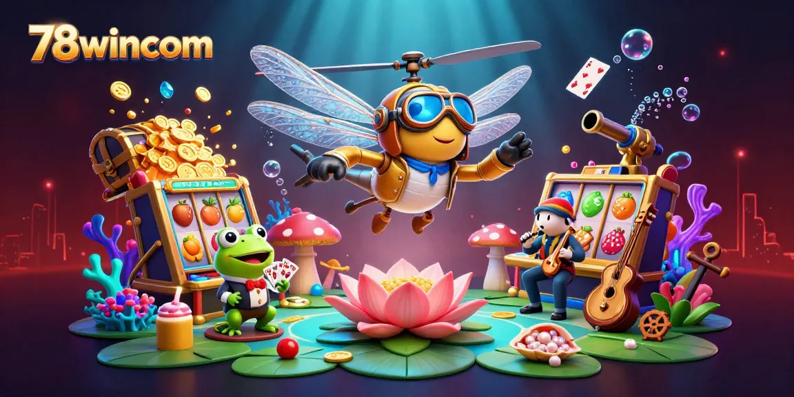 Experience the thrill of 78wincom with a vibrant underwater casino scene featuring a frog dealing cards.