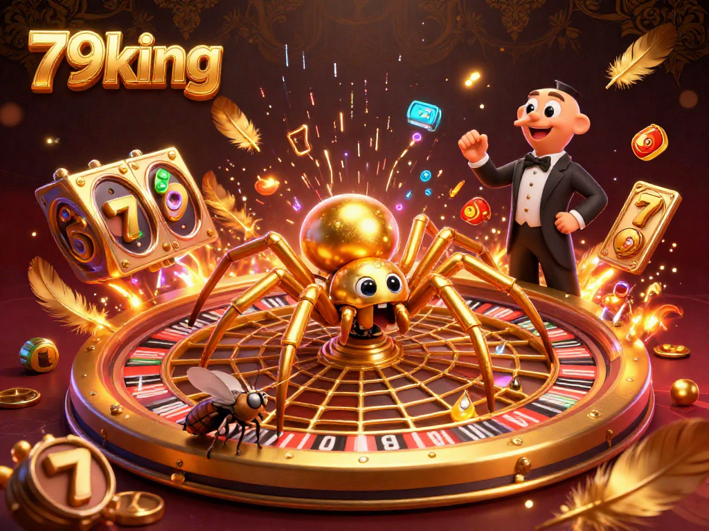 Engage in the thrilling world of 79king with a vibrant roulette scene illustrated in 3D.