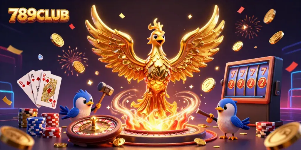 Experience the thrill of winning with 789CLUB's vibrant casino games featuring golden phoenix and dynamic elements.