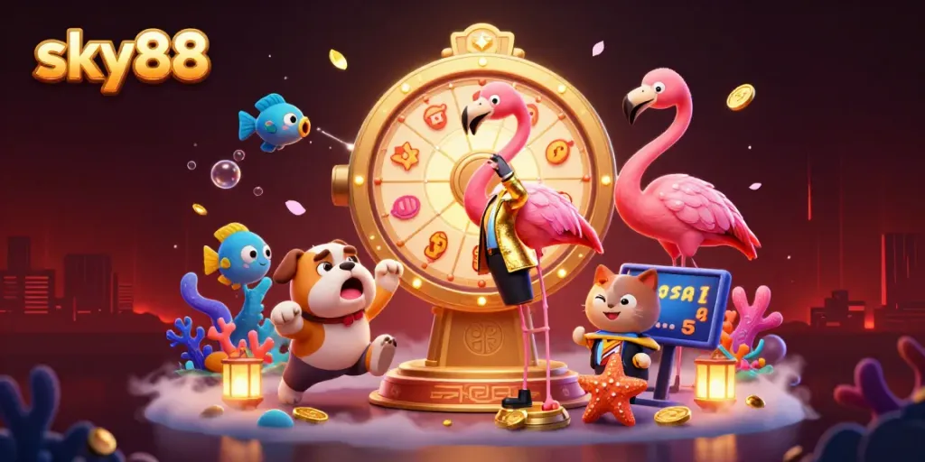 Experience exciting games at sky88 with lively sea creatures, sparkling prize wheels, and thrilling action!