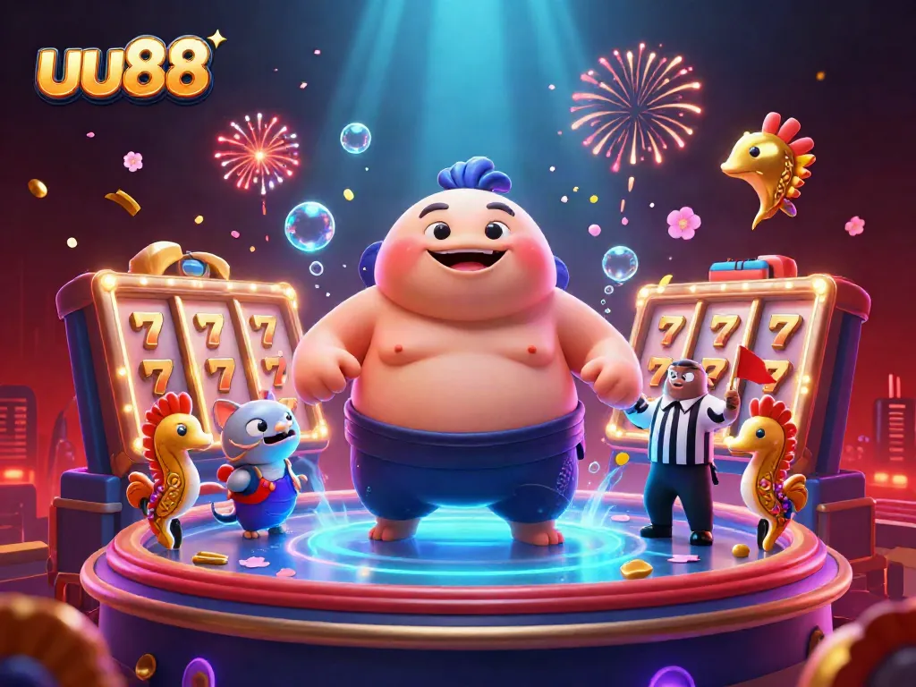 Experience exhilarating gameplay at uu88 with a vibrant underwater casino scene featuring a fugu and festive elements.