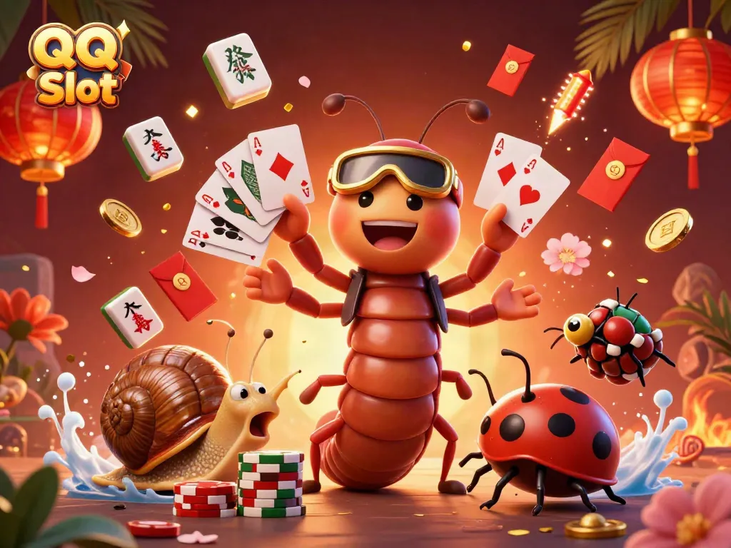 Experience thrilling gameplay with QQ Slot in a vibrant, animated casino setting featuring unique characters.