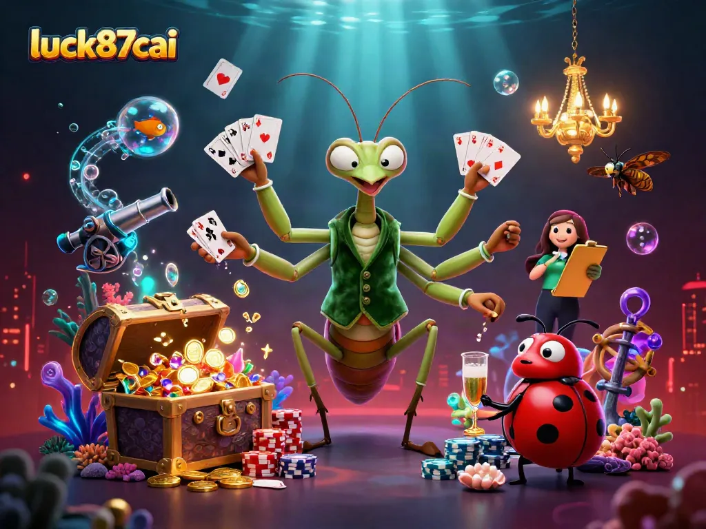 Engage in thrilling gameplay at luck87cai with dynamic casino characters and vibrant treasures.